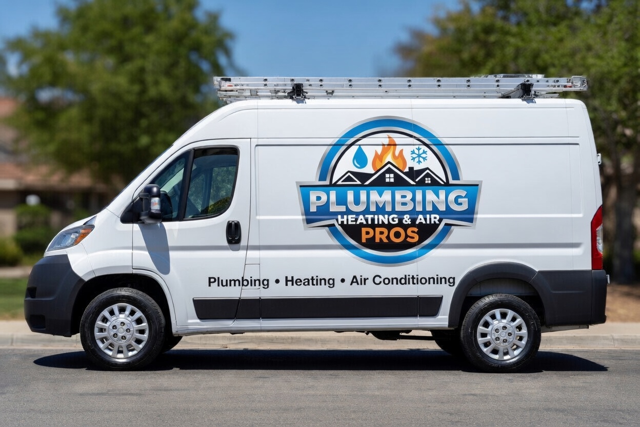 Local plumbing heating and air service van serving Burlingame