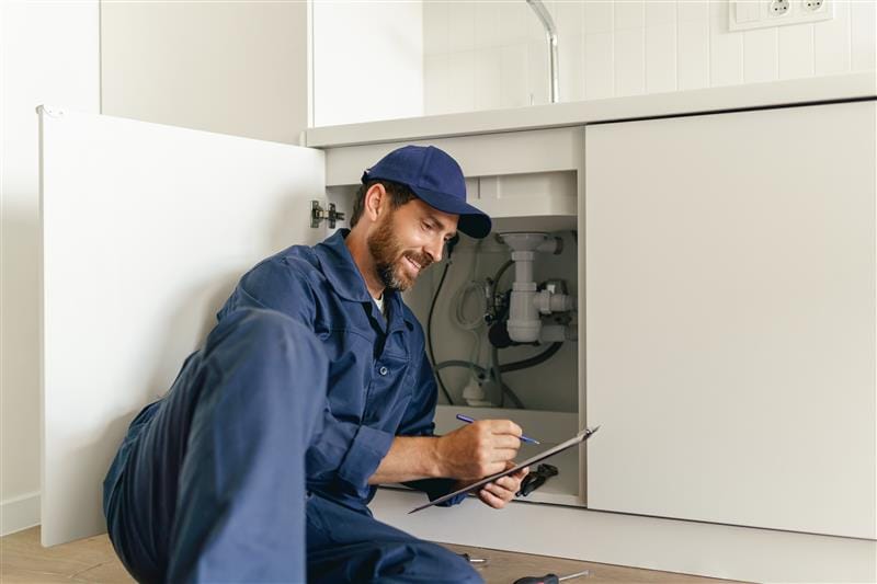 Residential plumber providing service in a Burlingame home